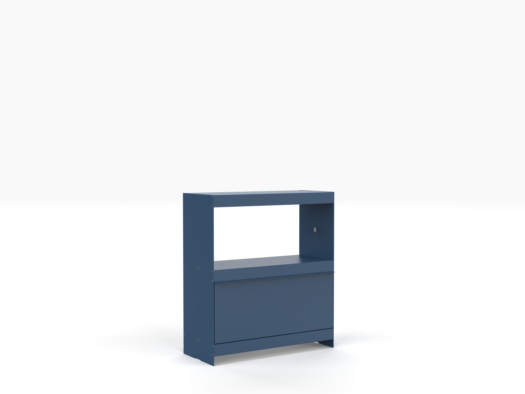 modern aluminium small sideboard in blue