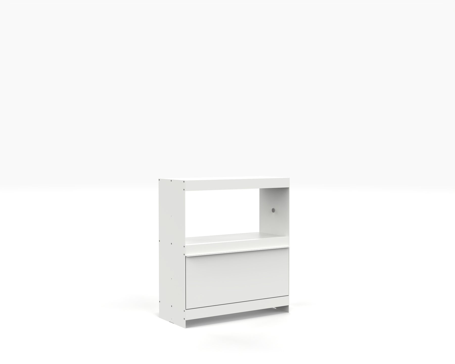 white aluminium contemporary sideboard with door