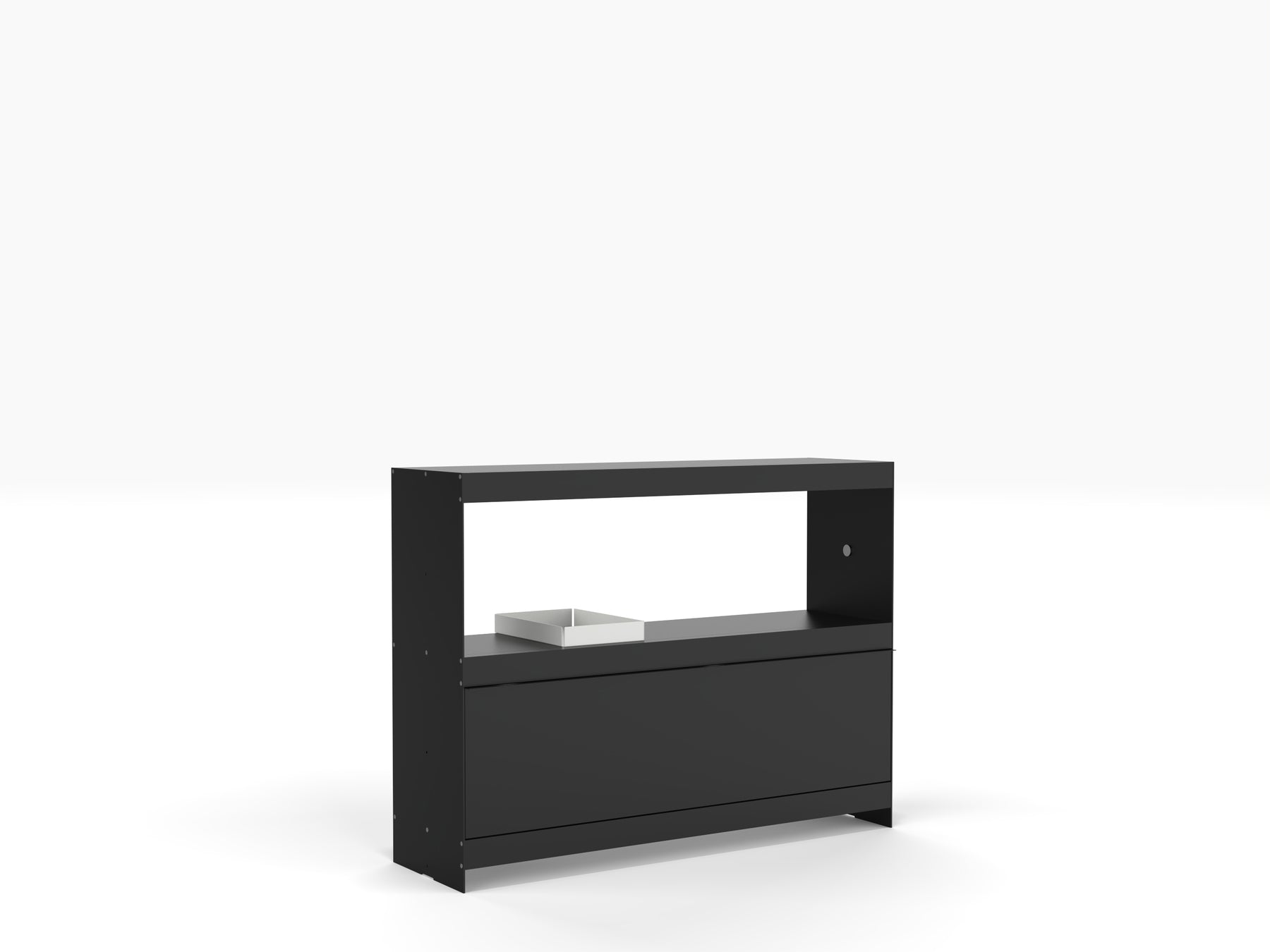 modern bookcase low level in black