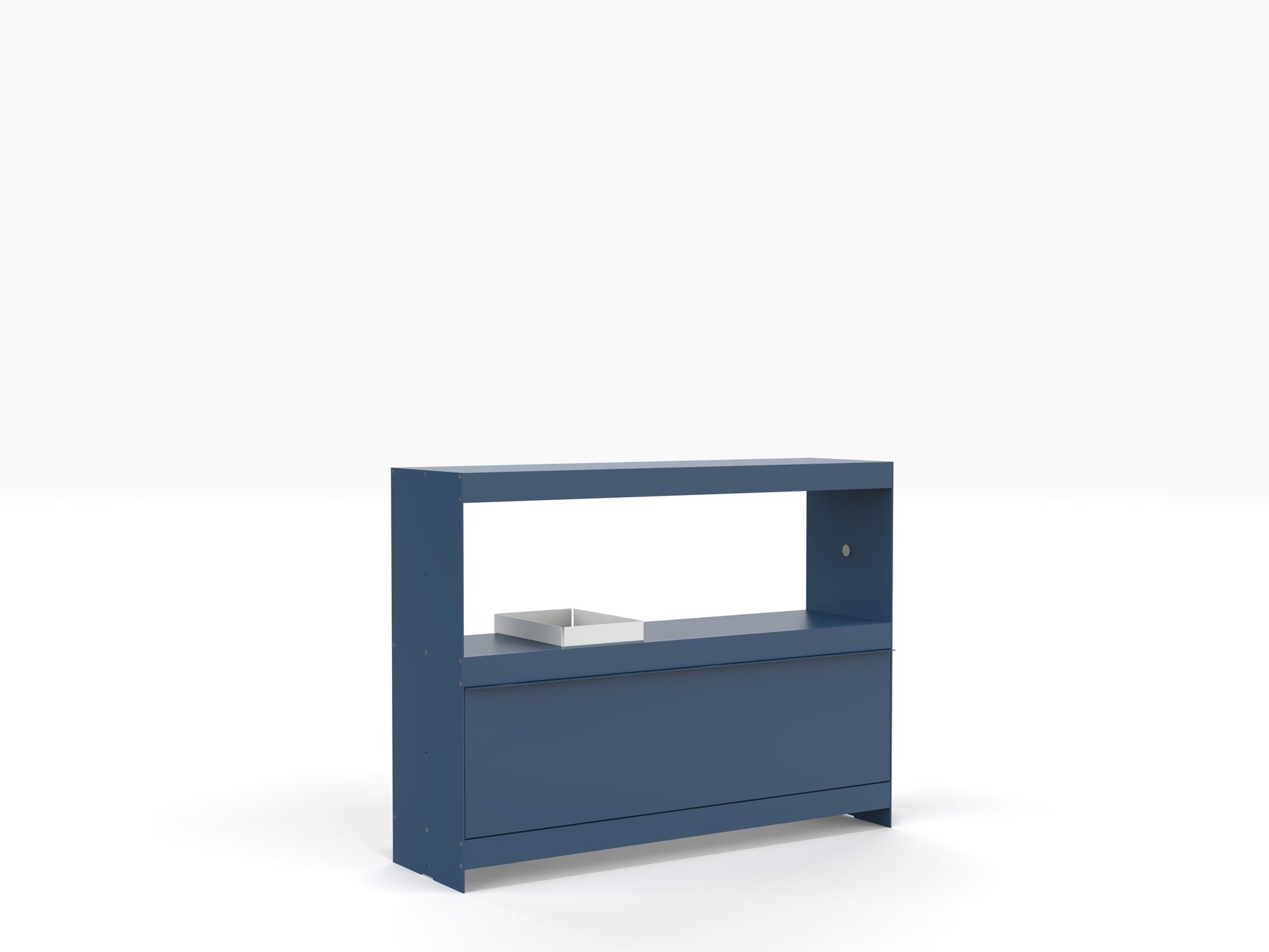 blue modular bookcase low level by ON&ON