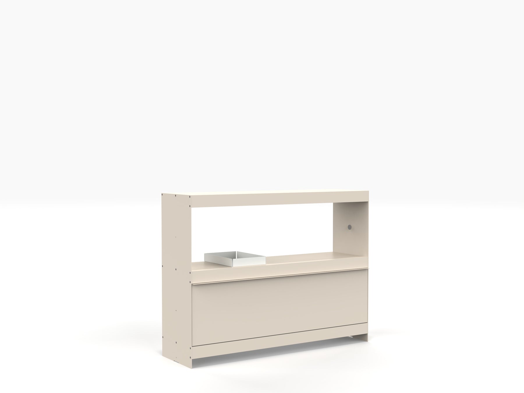 modular bookcase system in ivory colour 