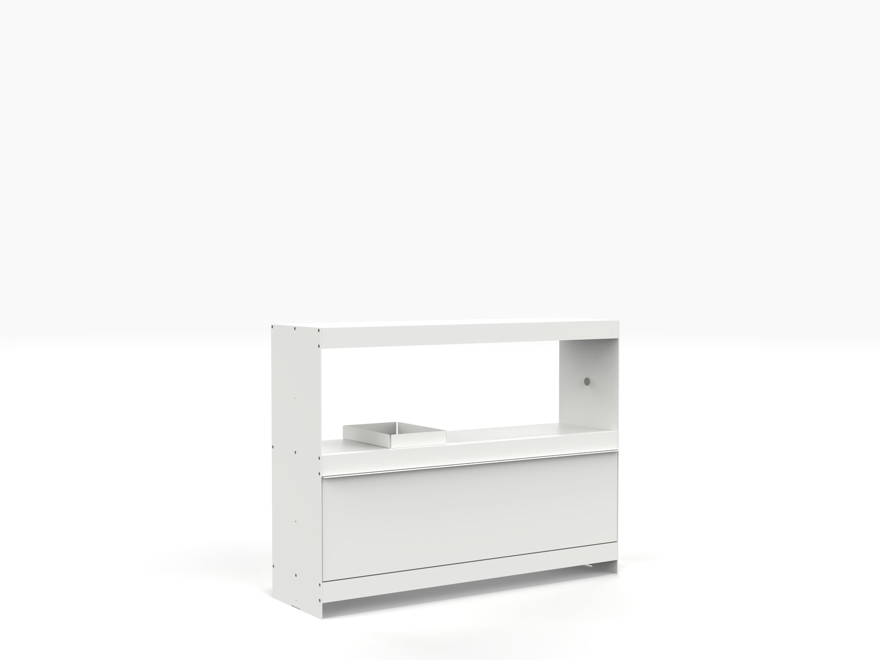 metal modular bookcase and sideboard in white by ON&ON