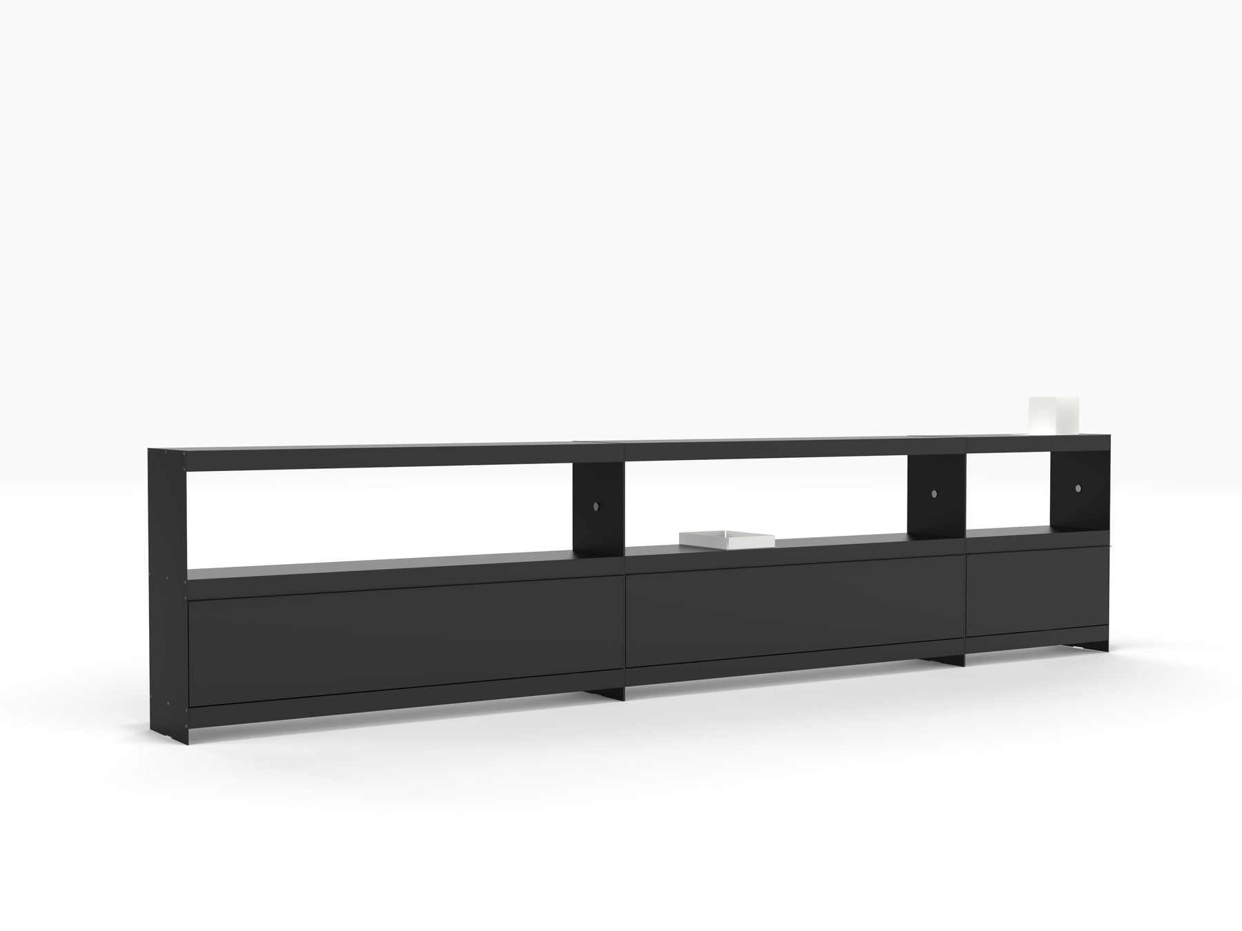 long architectural sideboard in black