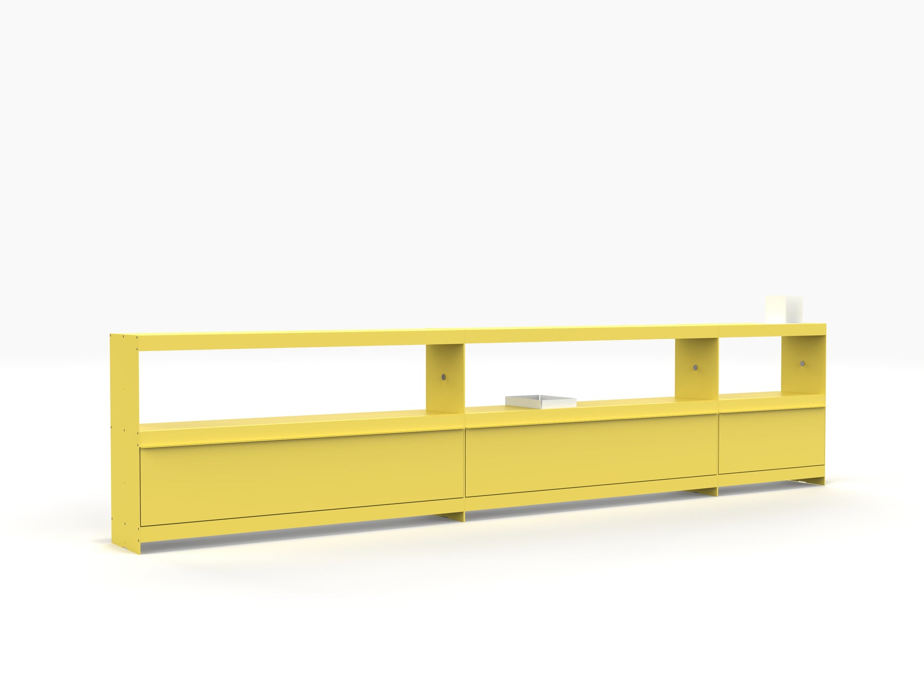 long modular sideboard in yellow