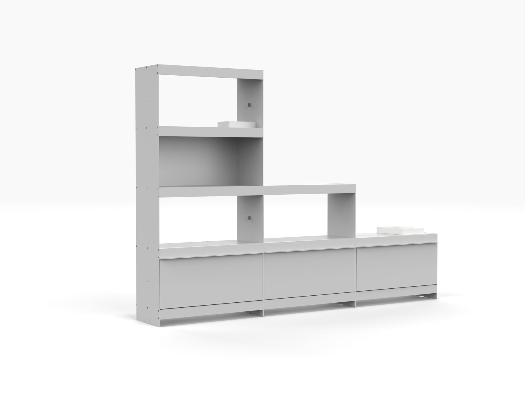 join shelving system modular tall book shelving unit in grey 