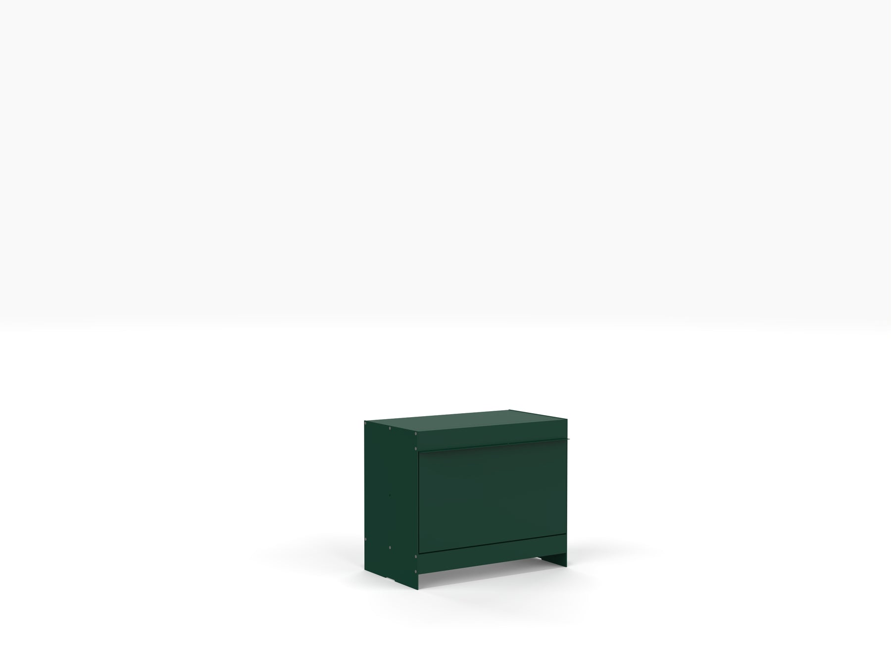 small aluminium contemporary bedside table in green by ON&ON