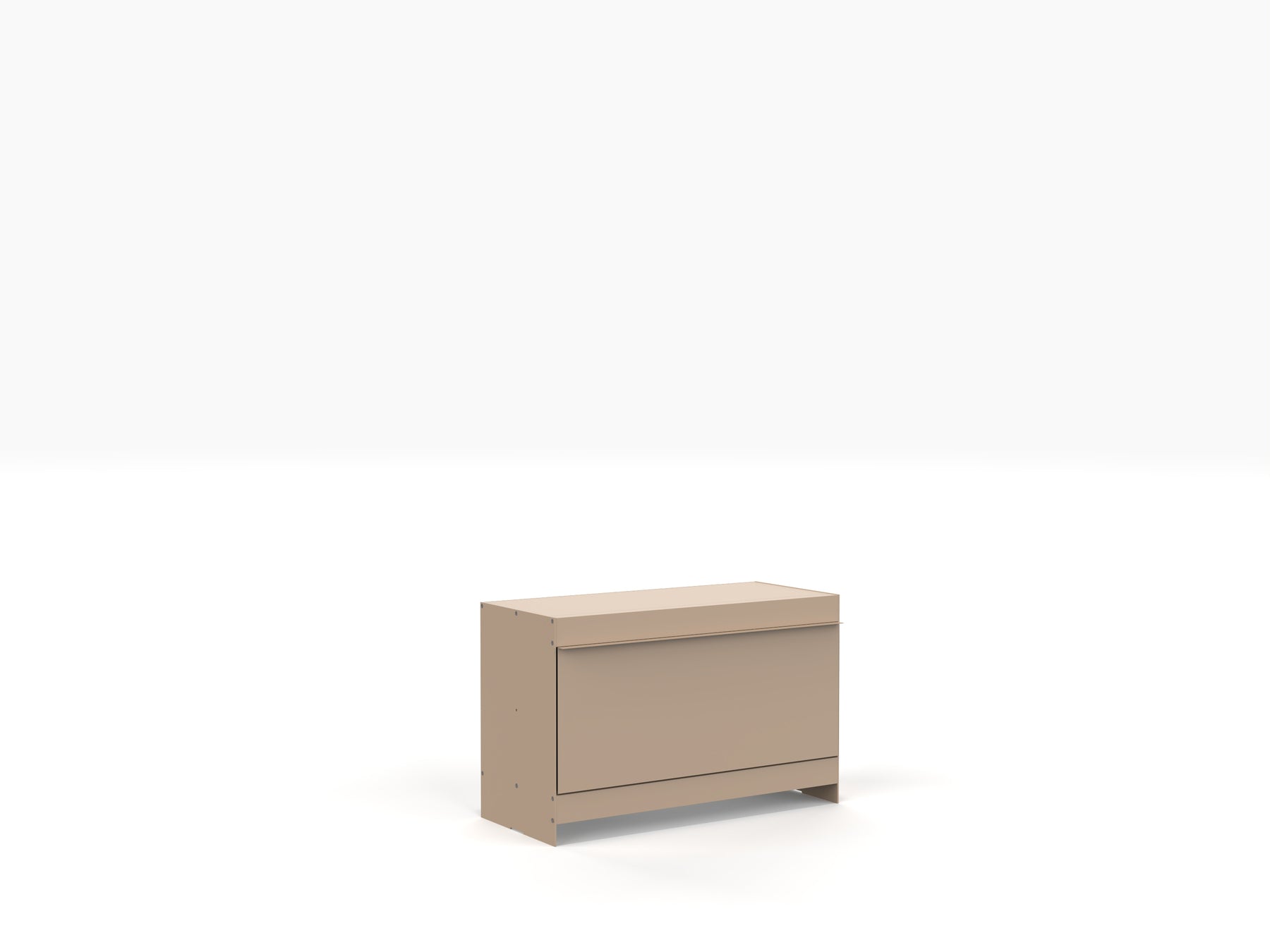 low level modular storage unit in beige