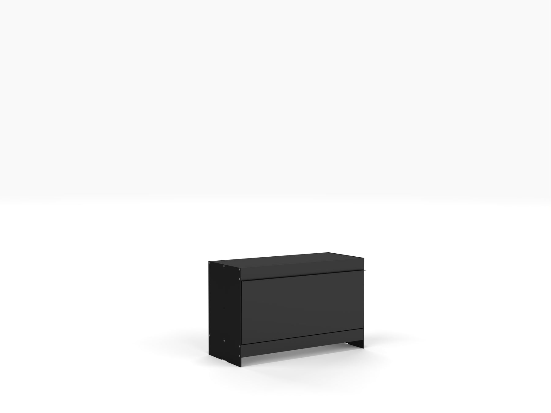 small low level modular storage unit in black