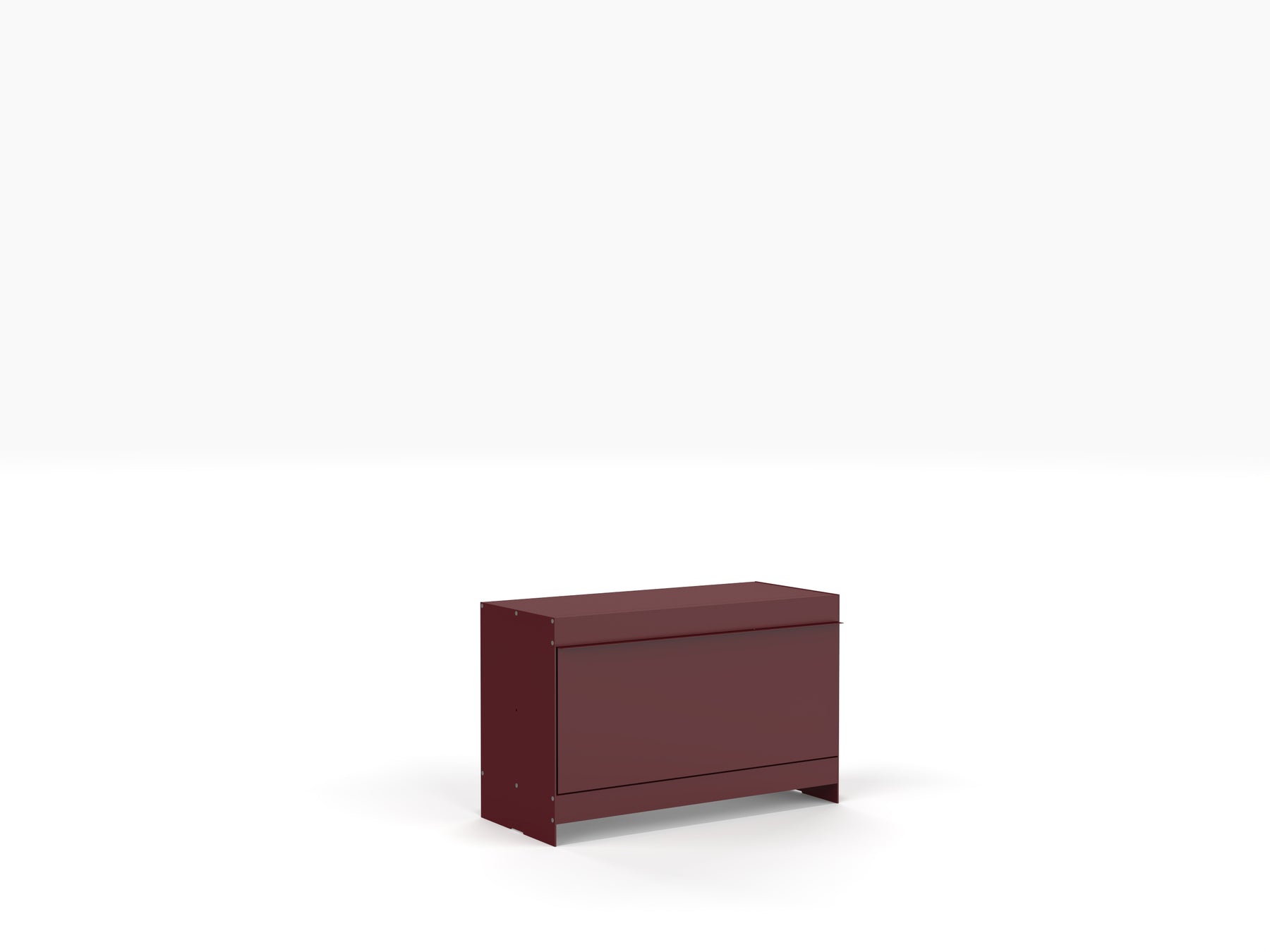 contemporary aluminium side table in deep red by ON&ON