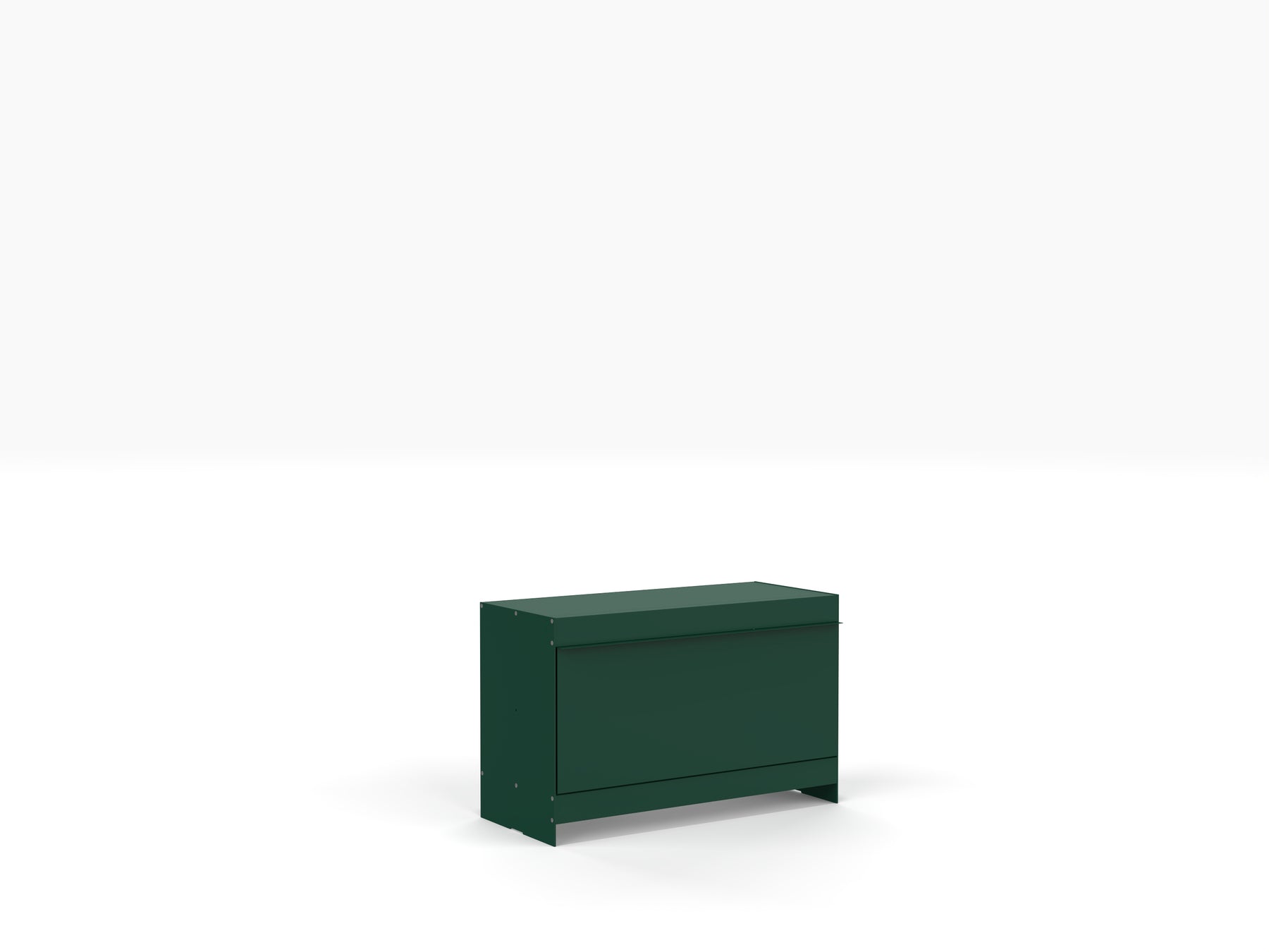 green architectural side table with door by ON&ON