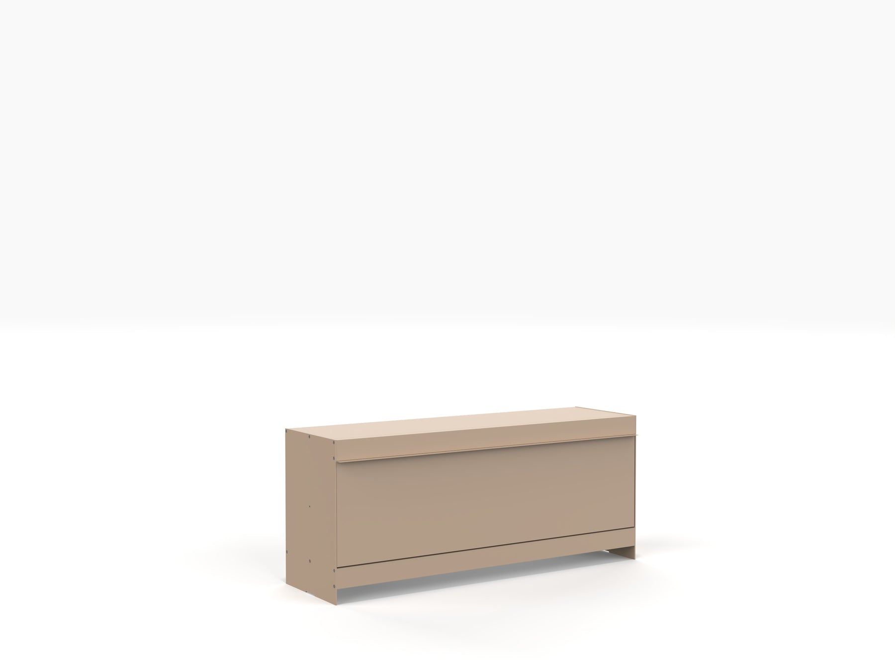 low level modern TV stand in beige