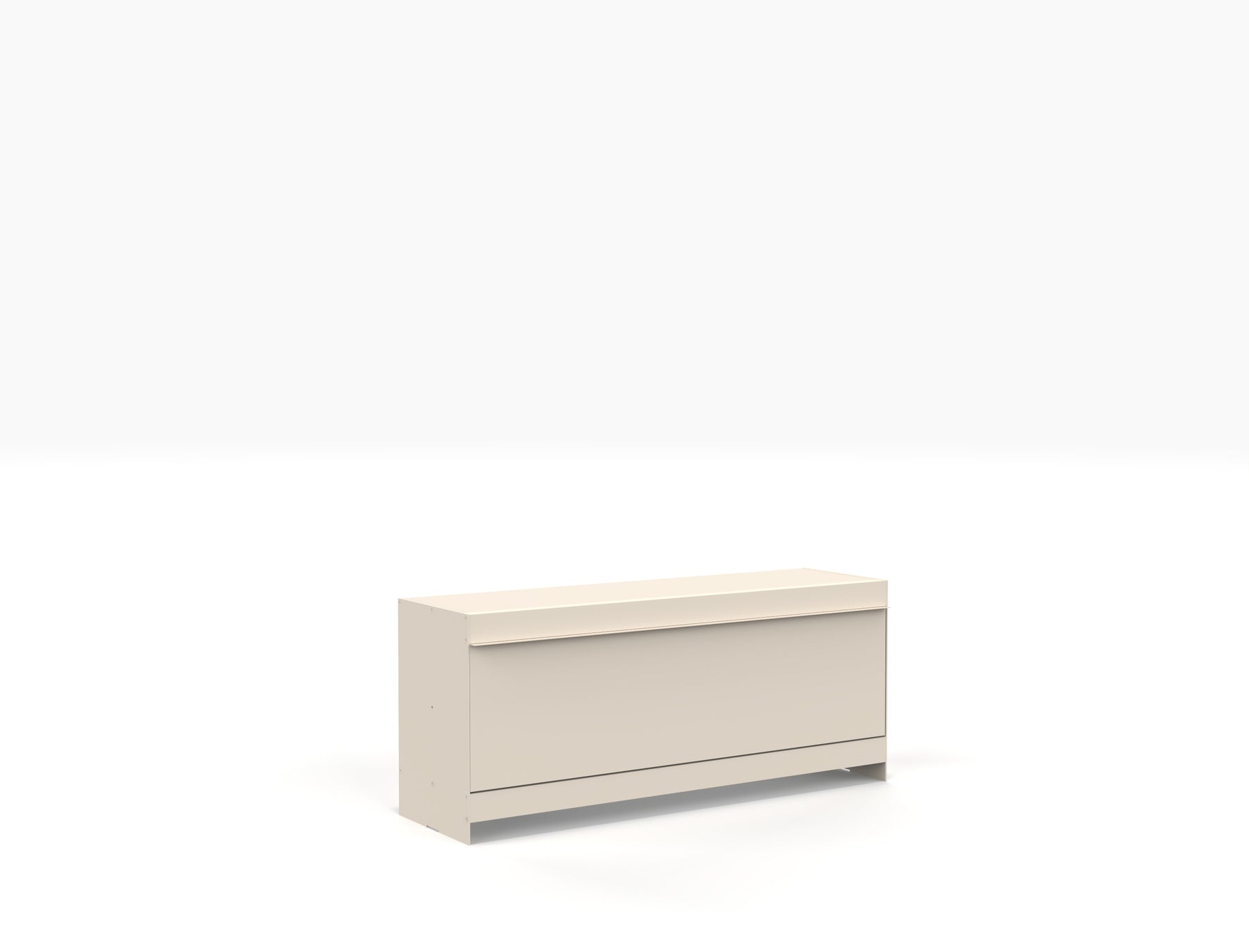 modern TV unit with vinyl storage in ivory colour