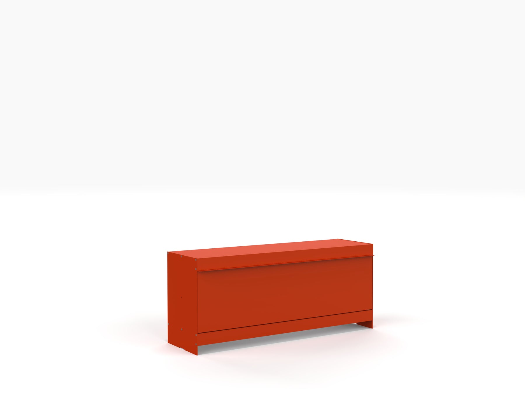 red aluminium TV stand with door 