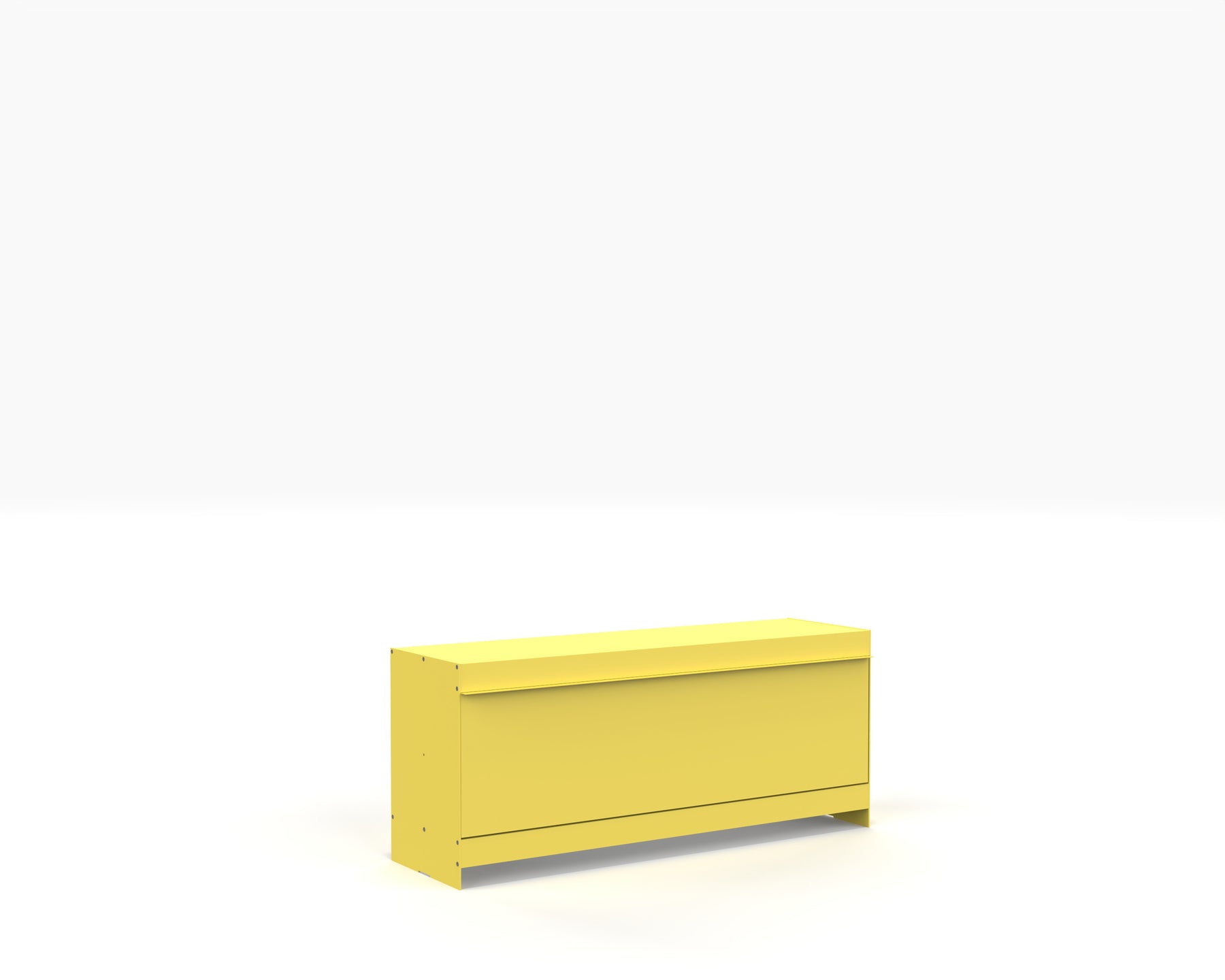 modern aluminium TV cabinet in yellow