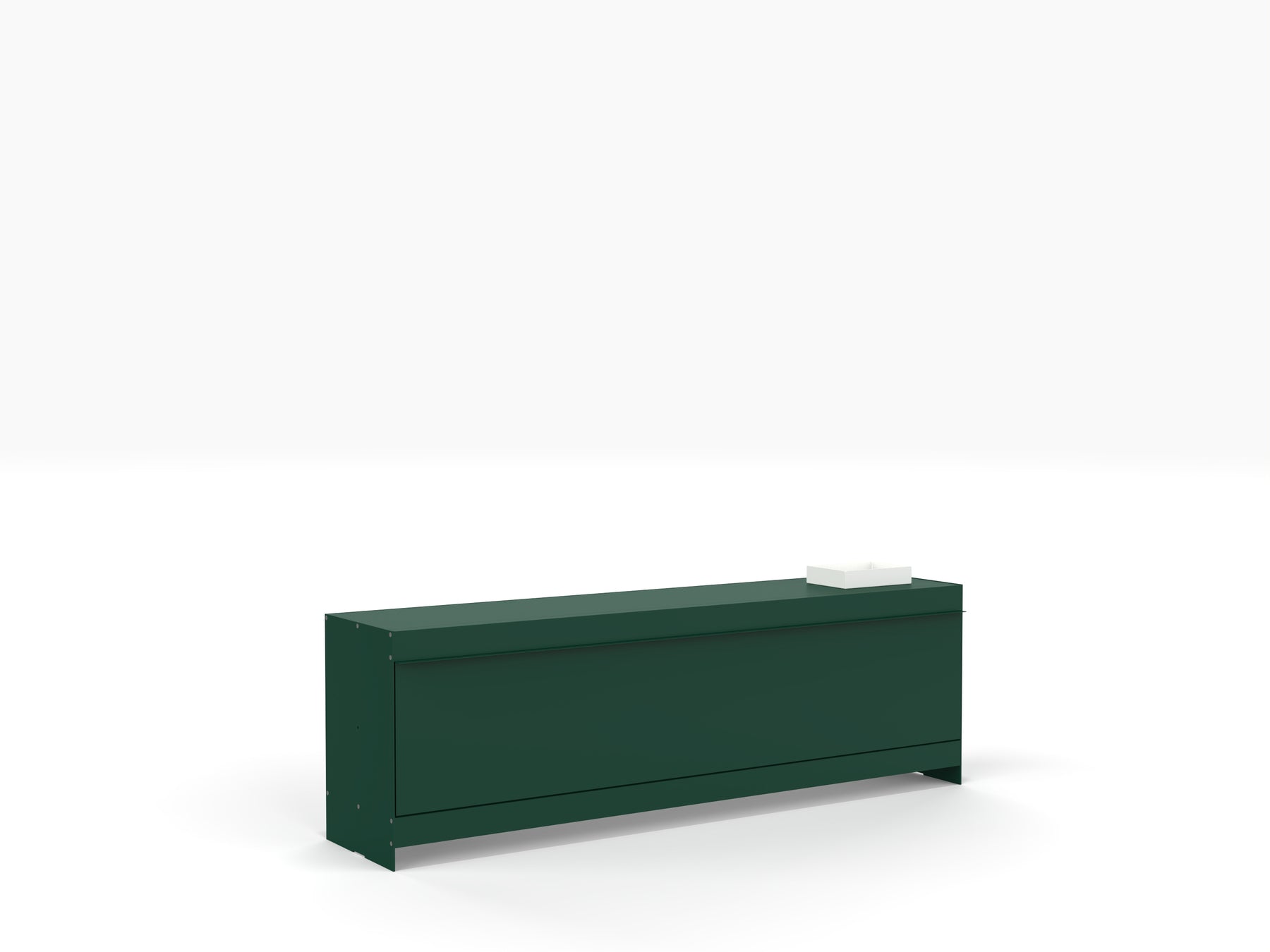 low TV cabinet with doors in green