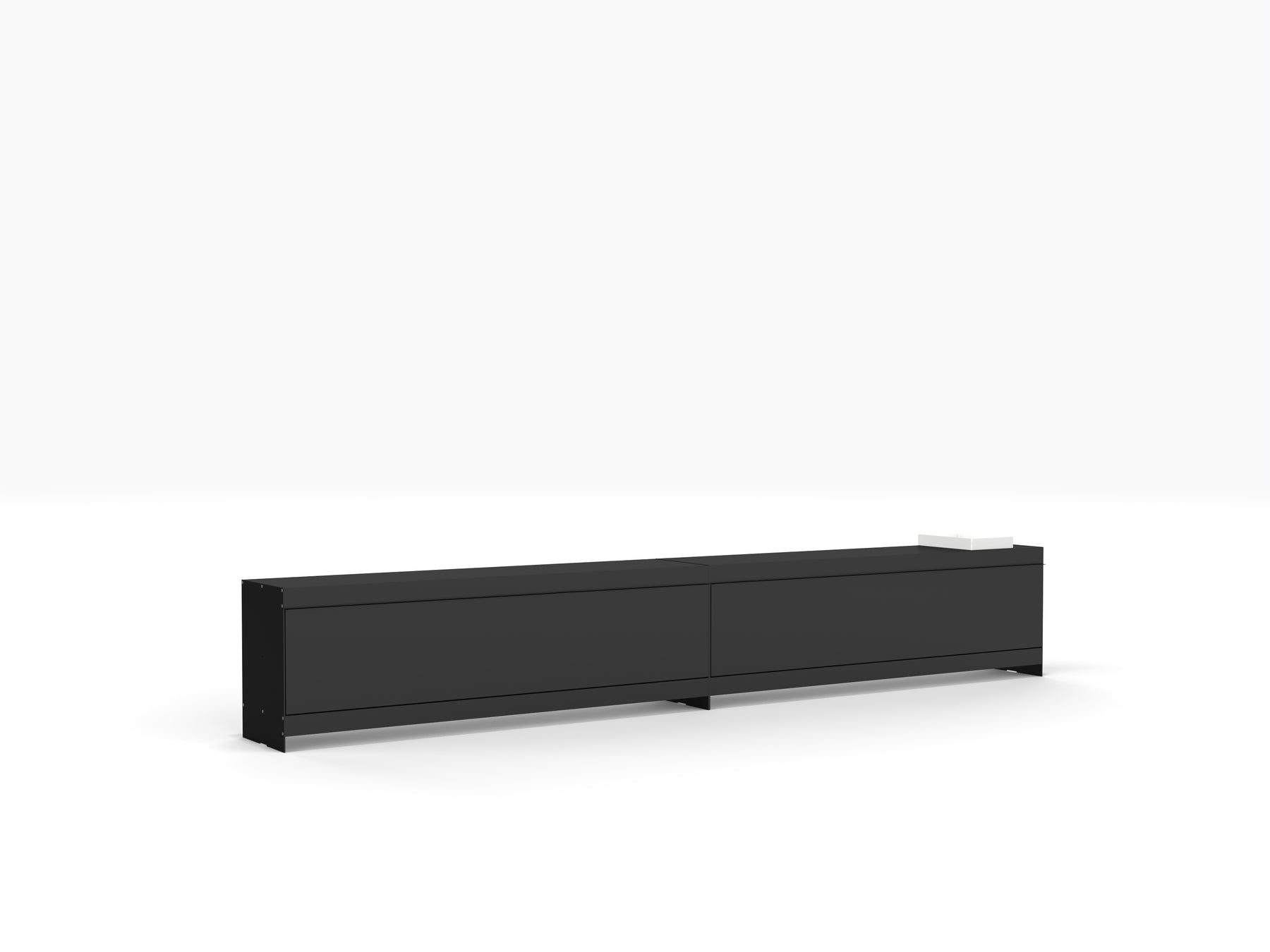 very long low level TV stand modern design in black