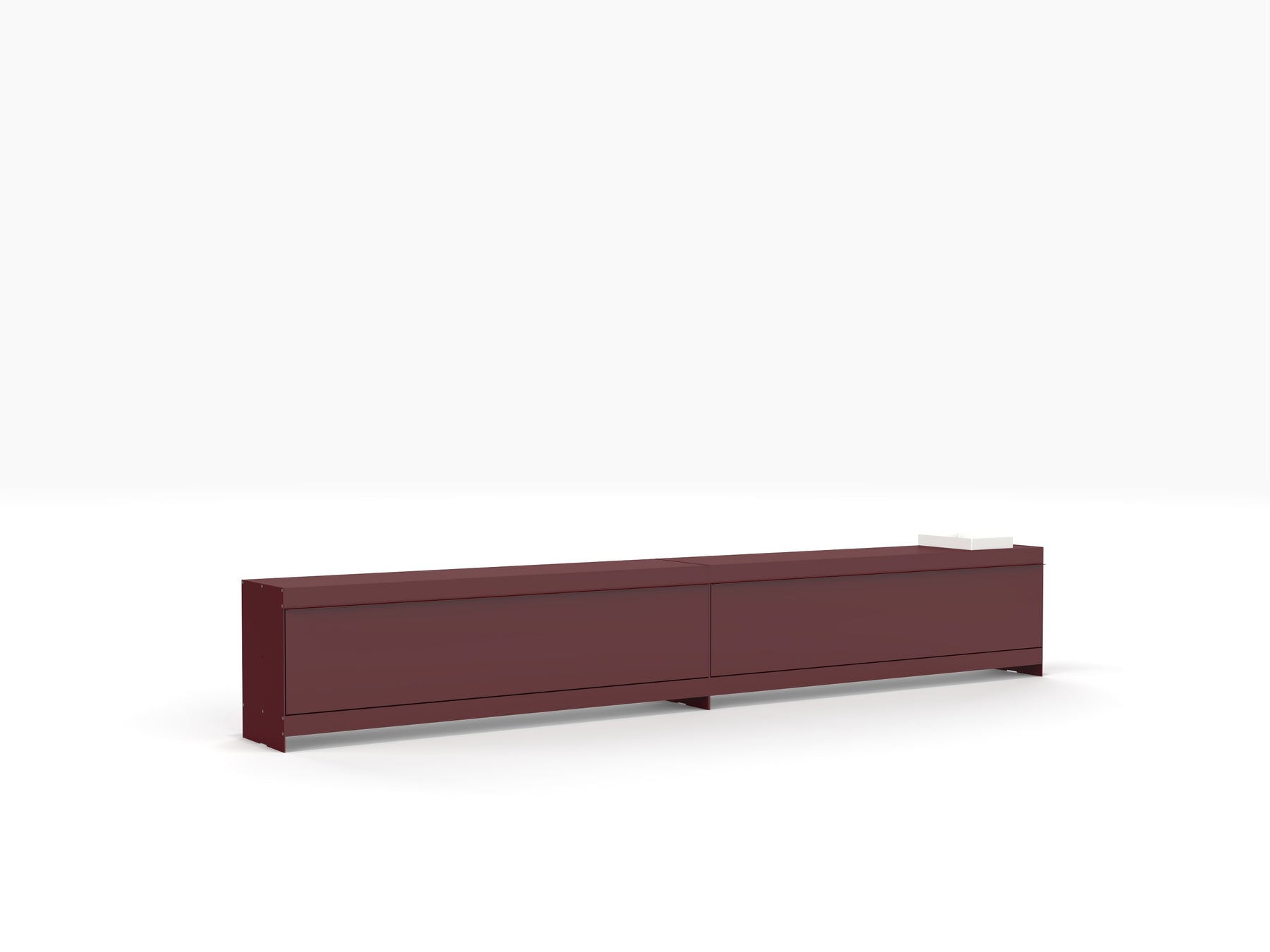 TV unit long low level designer cabinet in deep red by ON&ON