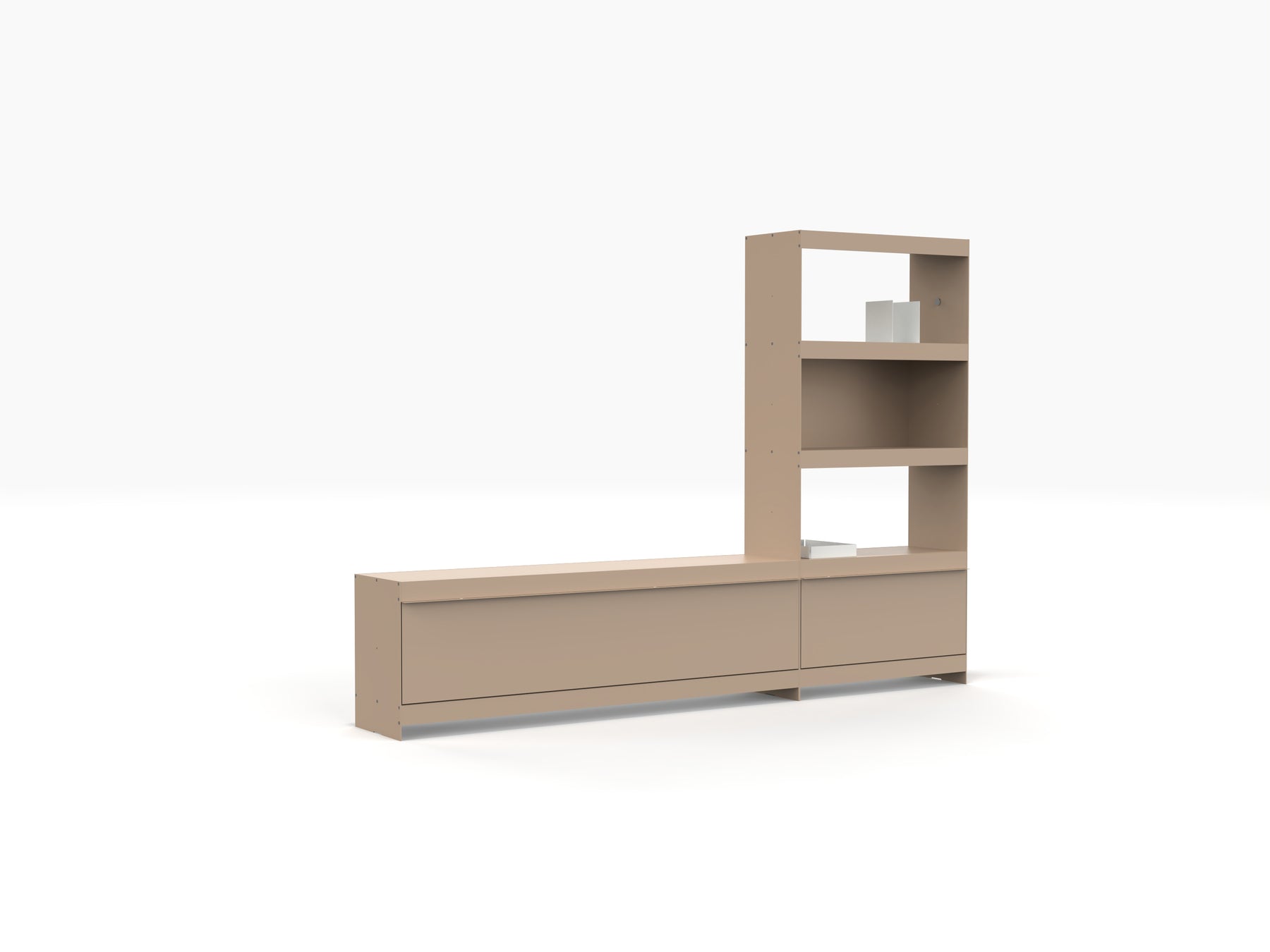 modular TV stand with storage in beige by ON&ON