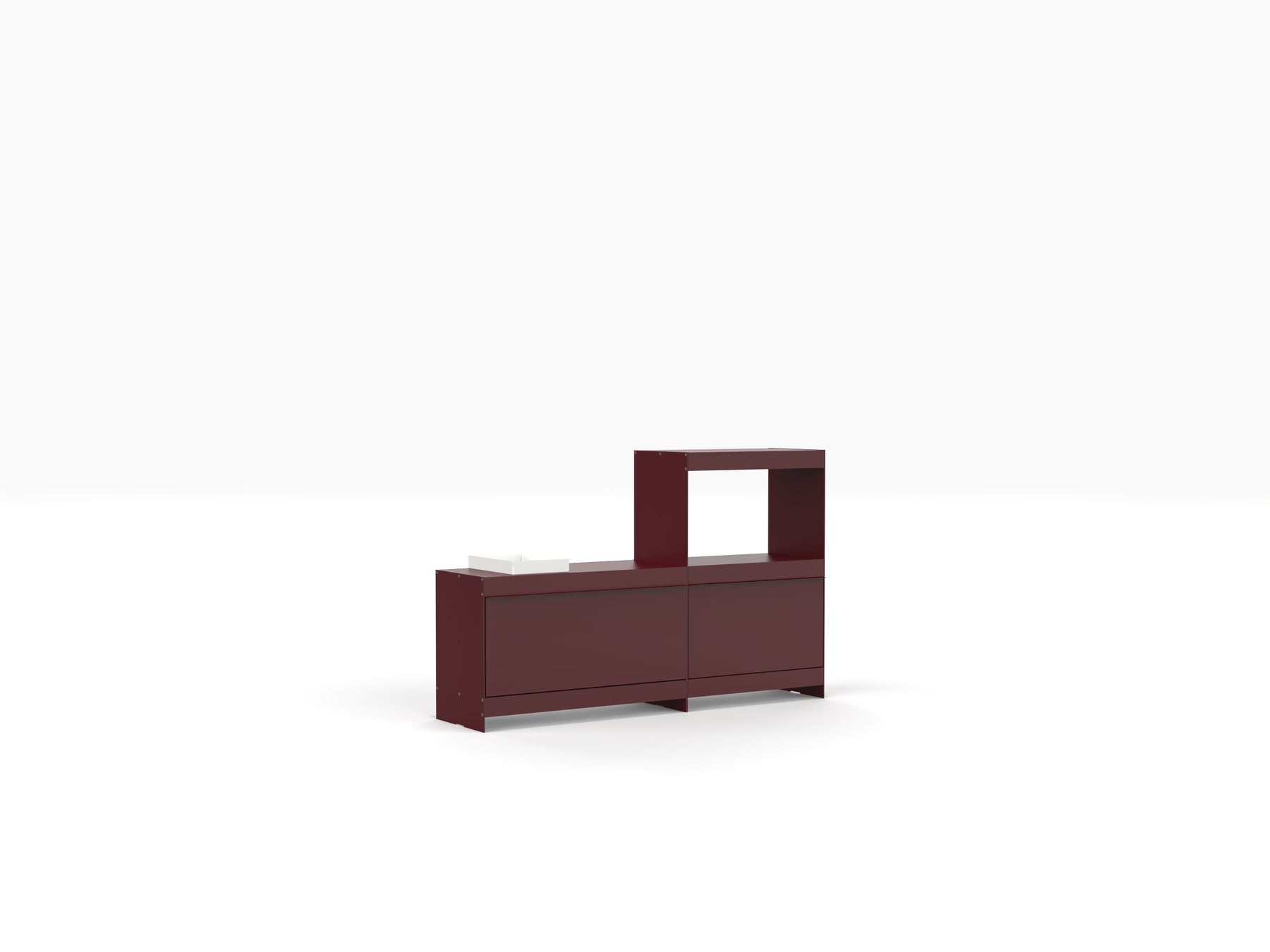 deep red small media stand for TV and record player by ON&ON