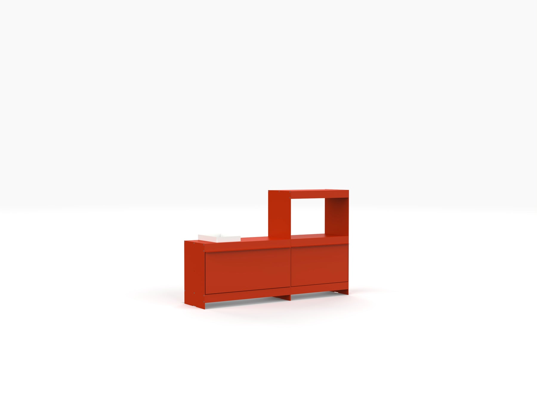 red metal turntable stand and media storage by ON&ON