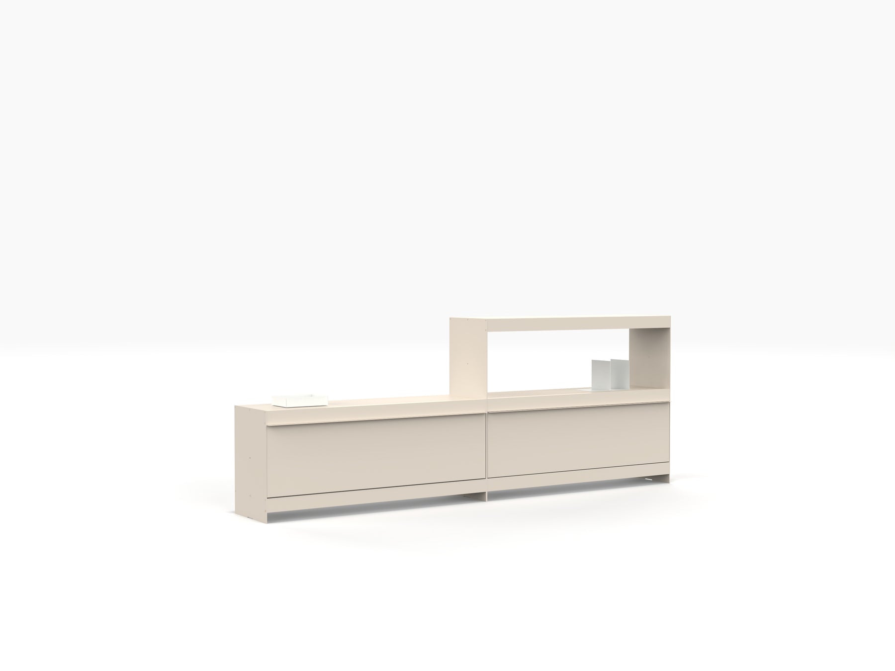 modular low level TV stand in ivory colour