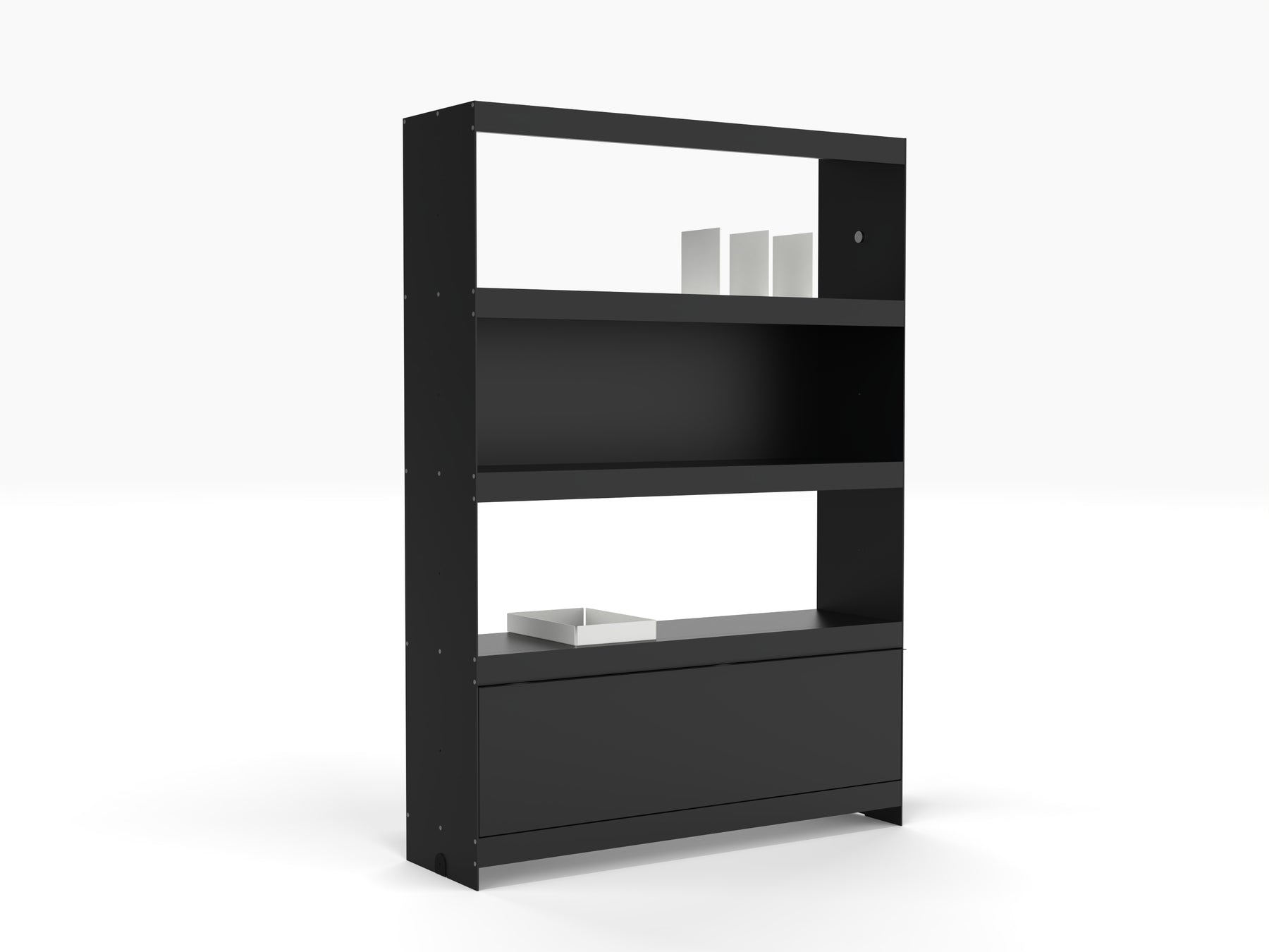 Join shelving system black metal bookcase unit