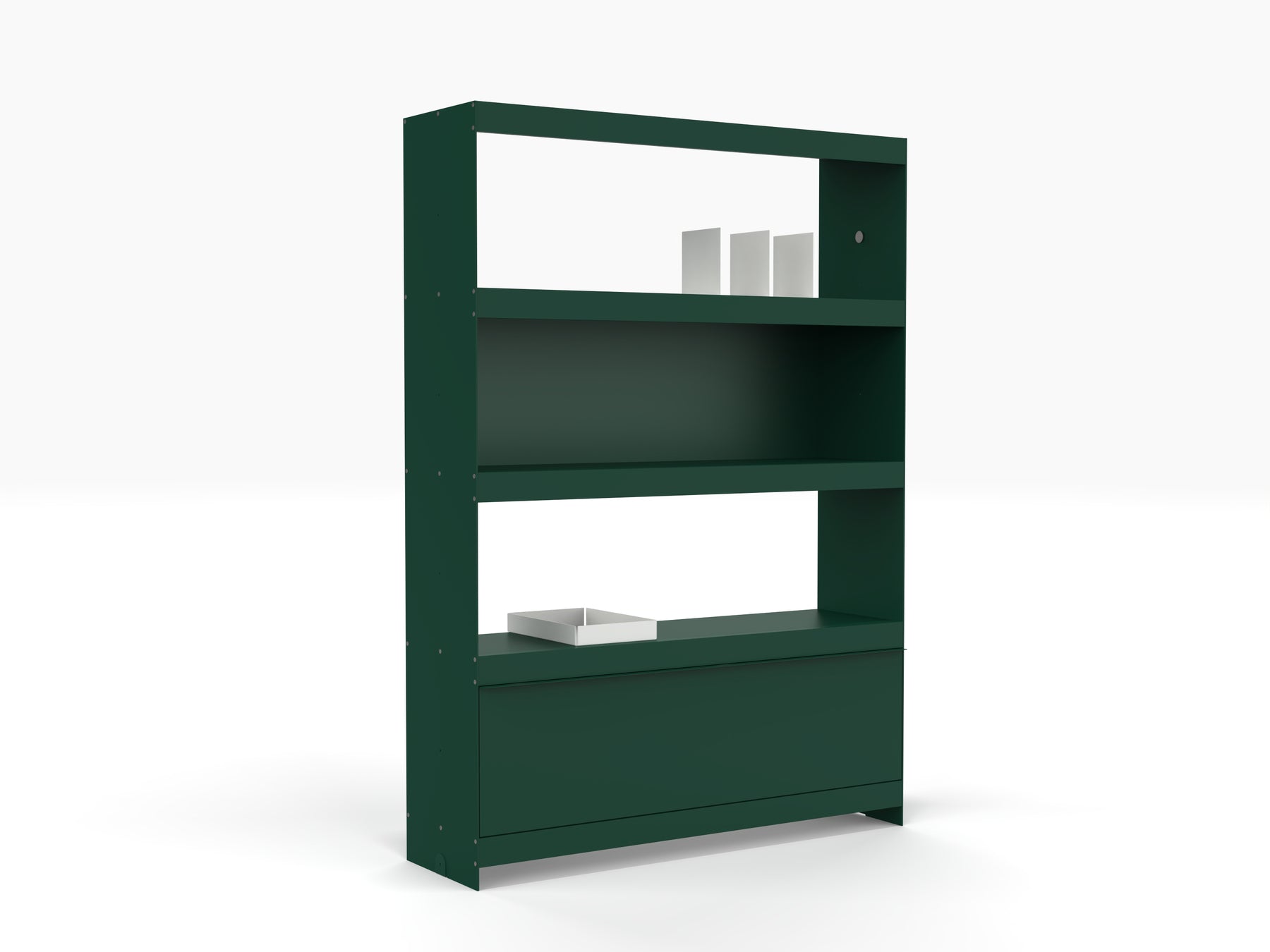 modern green modular bookcase unit 