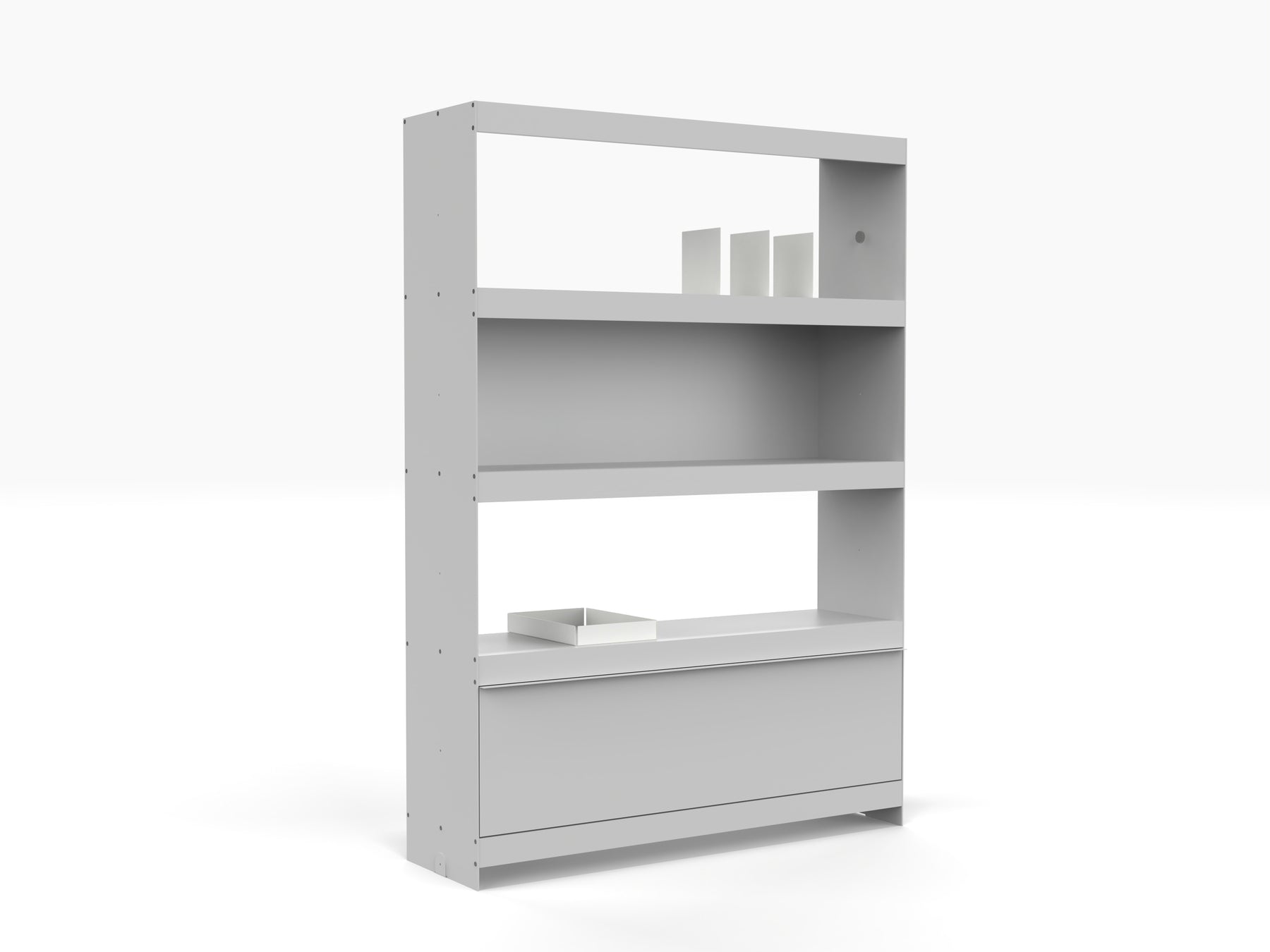 freestanding office shelving system made from aluminium with door