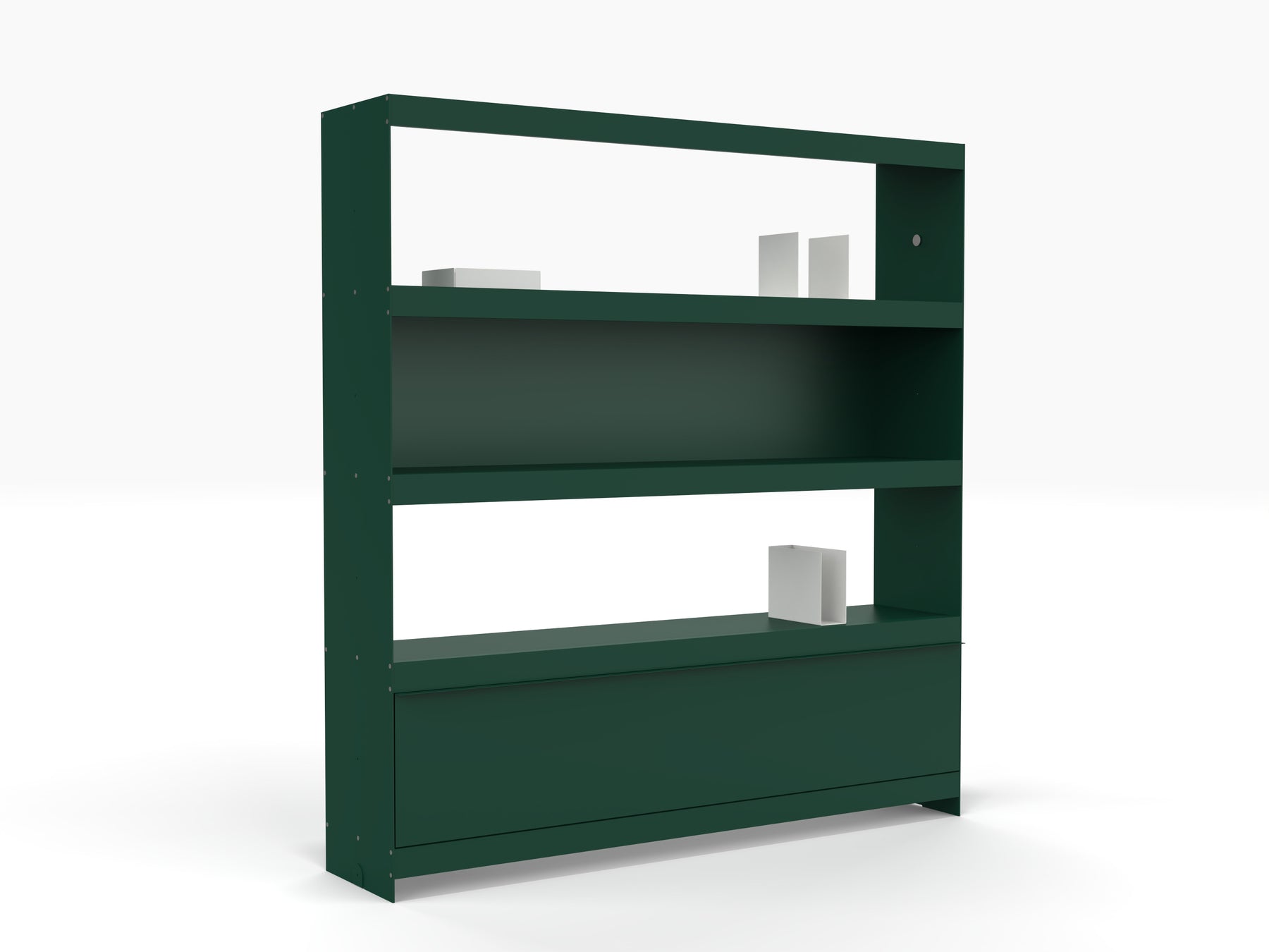 modern modular wall storage unit in green