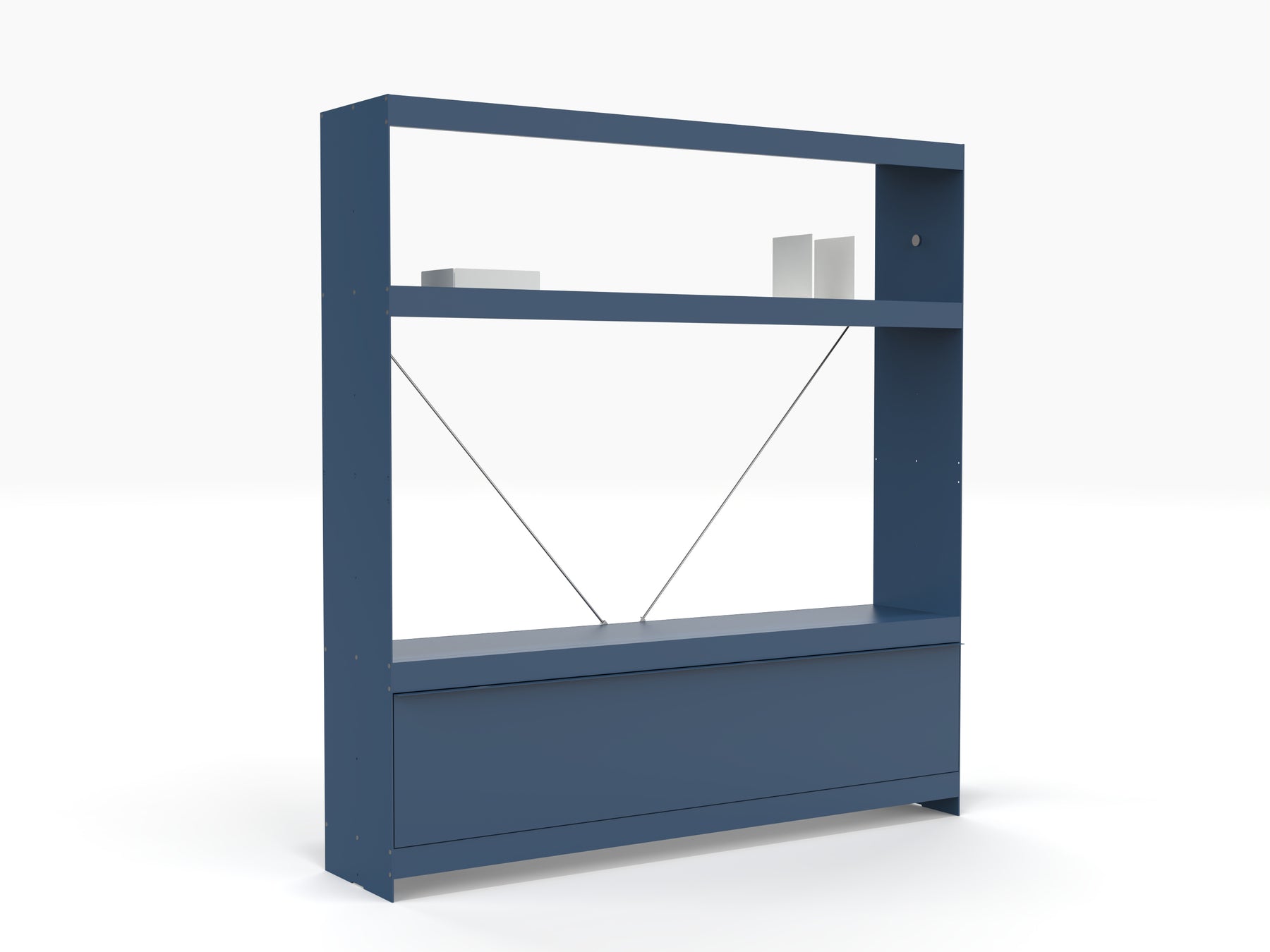 TV entertainment wall unit in blue with storage by ON&ON