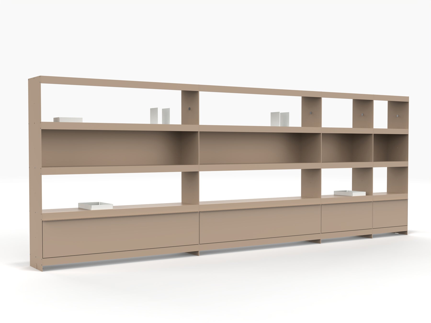 large modern library shelving system 