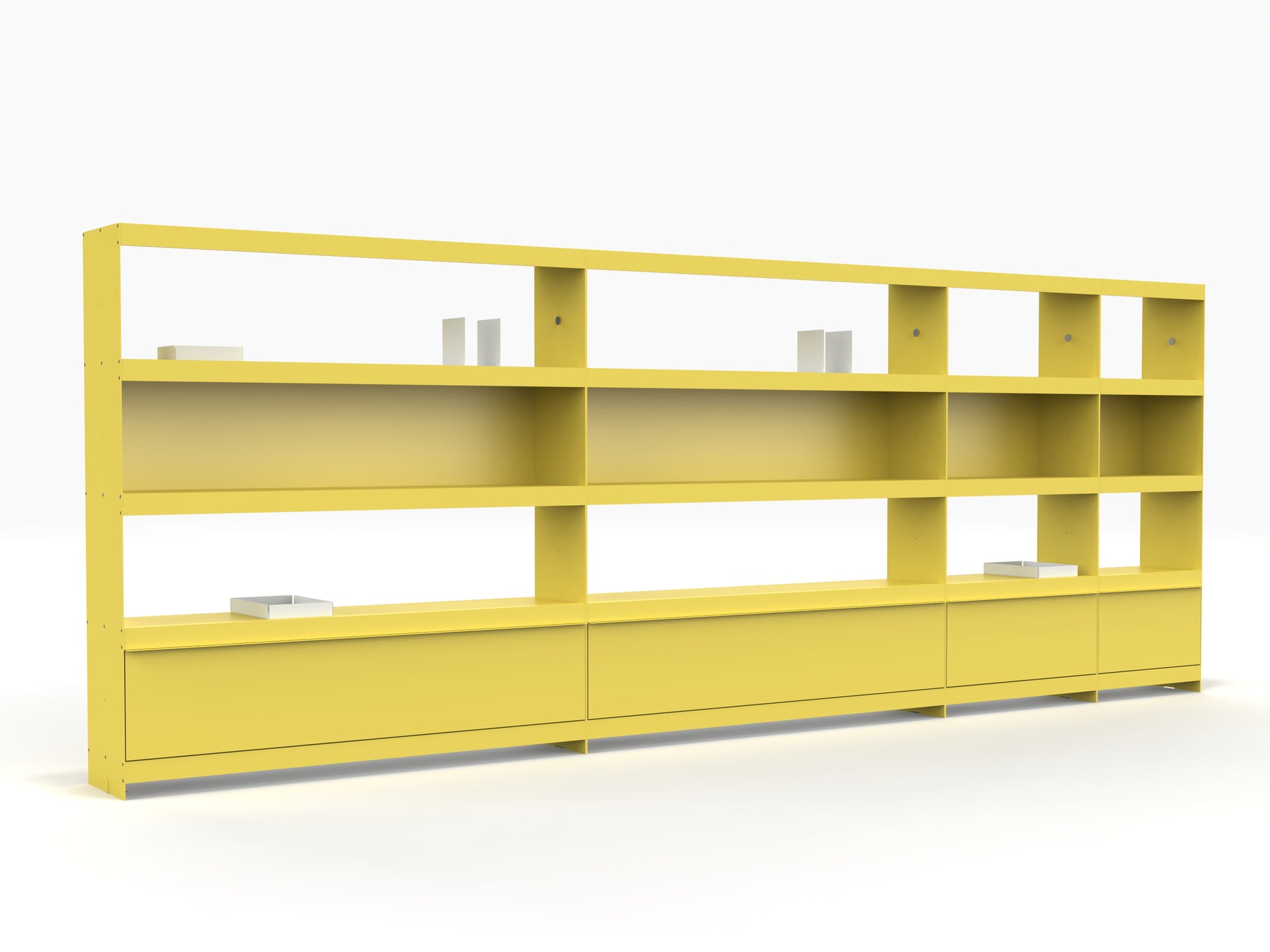 extra large yellow contemporary library shelving system