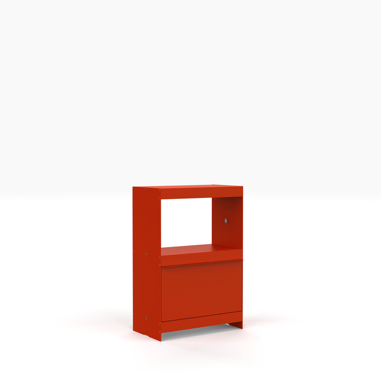 modular shelving unit sideboard in red