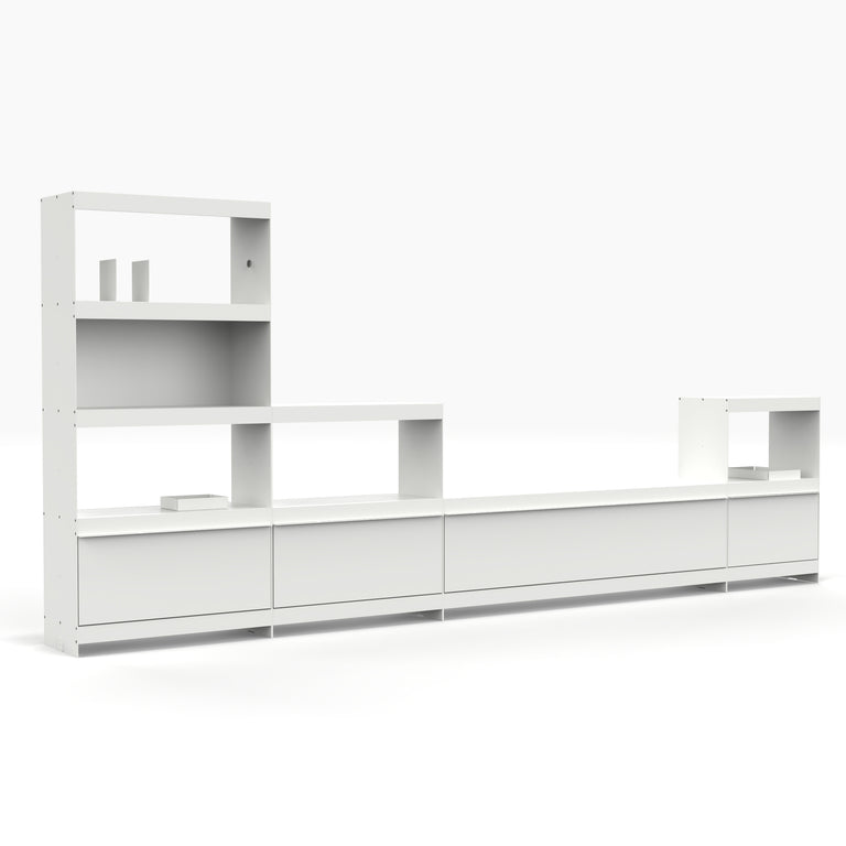 Join shelving system TV wall and media unit in white