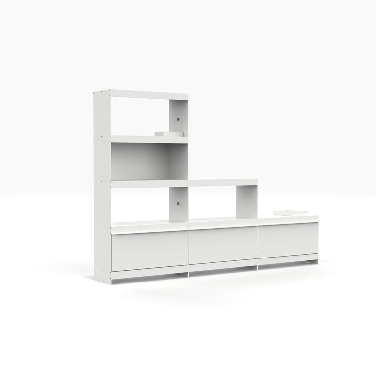 Join shelving system modular bookcase in white