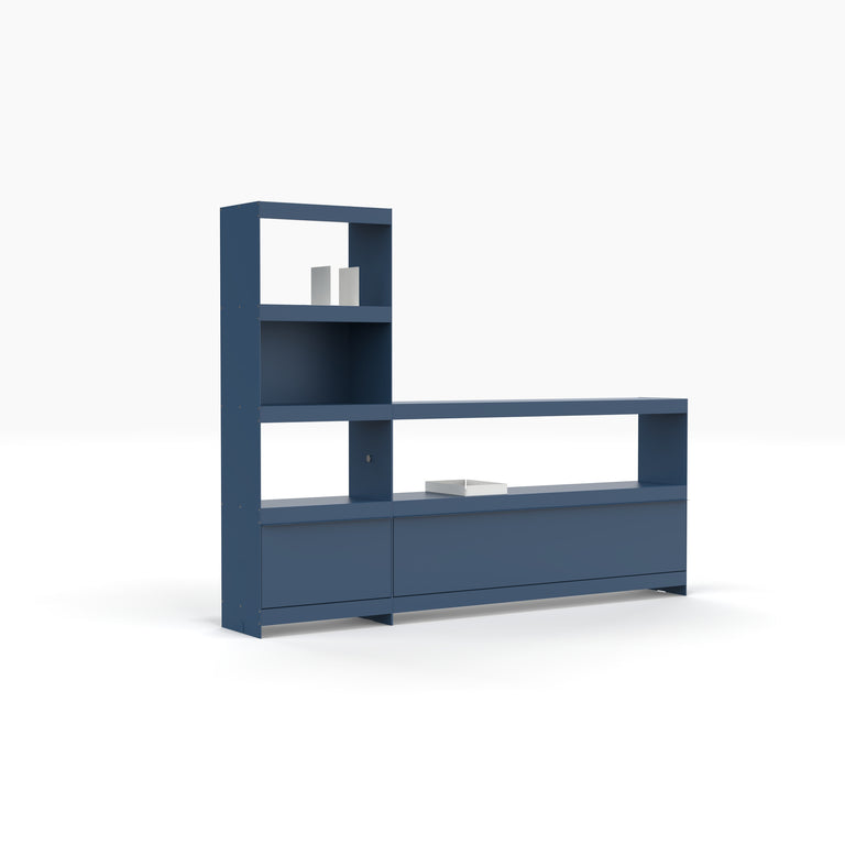 join shelving system record player and vinyl unit in blue