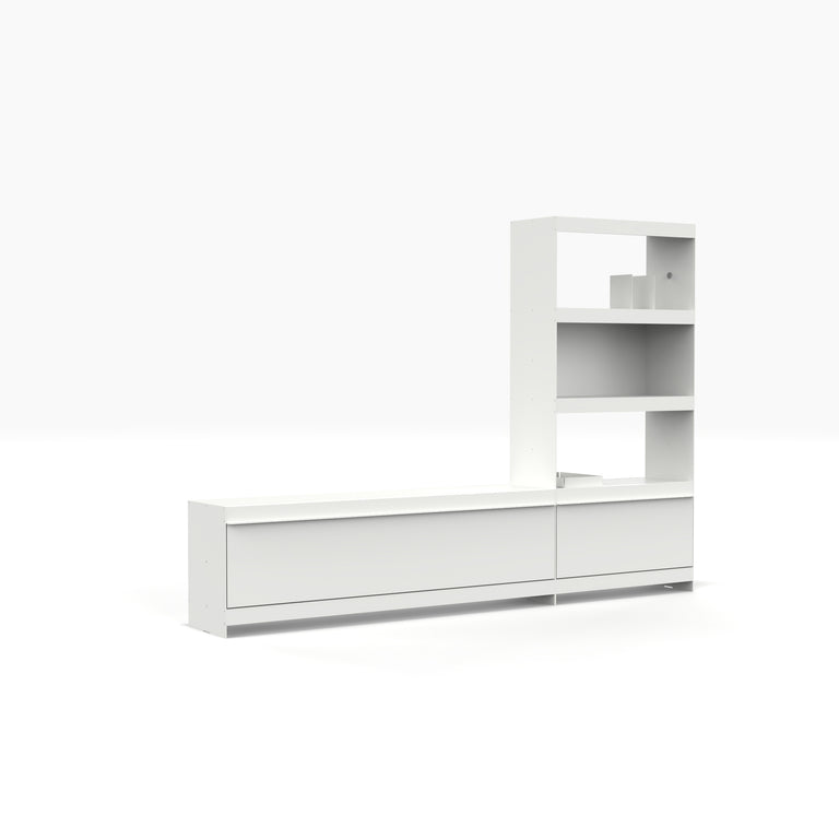 join shelving system TV unit and bookcase in white