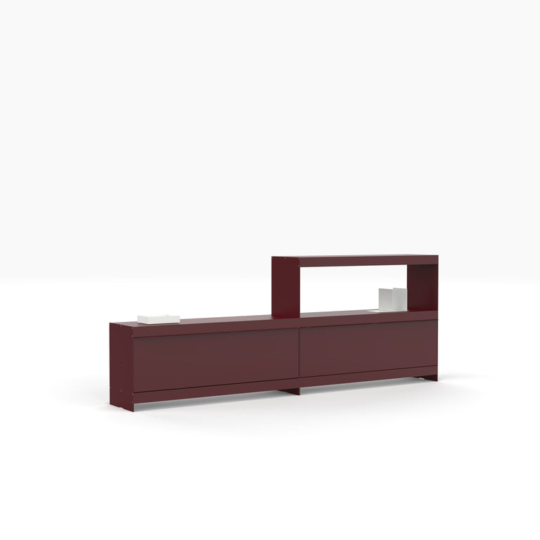 modular sideboard in deep red by ON&ON