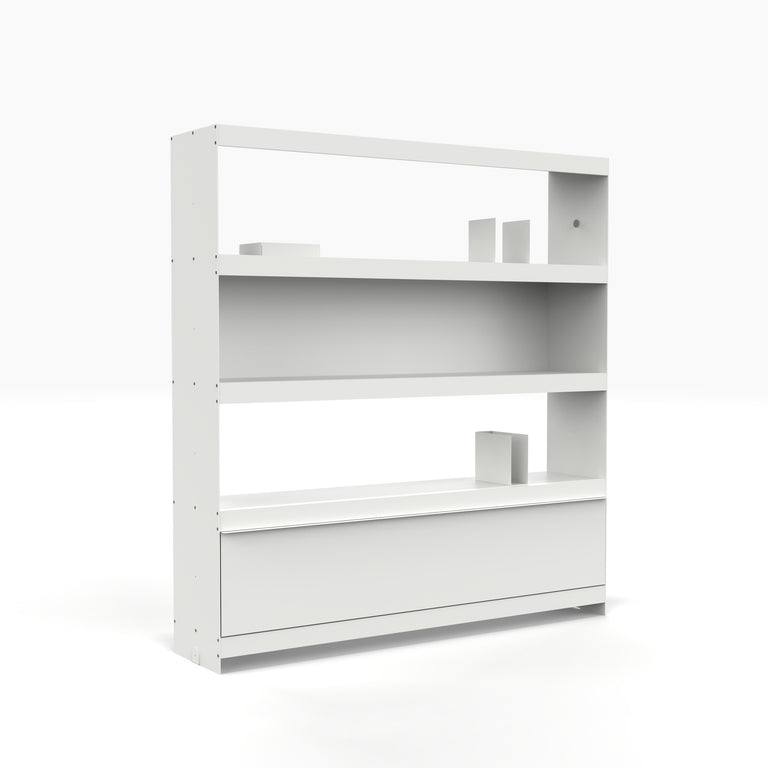 modular bookcase wall system in white