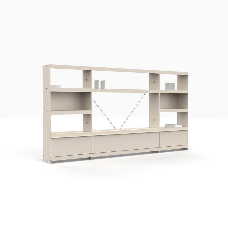 wall to wall shelving units with TV wall system by ON&ON