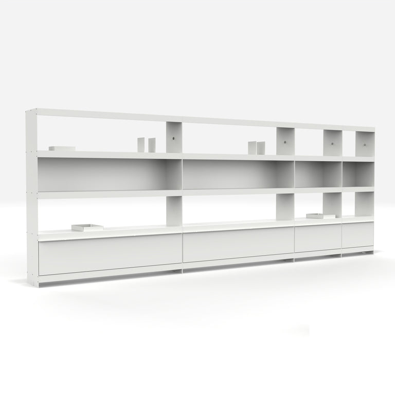 large modular home library and bookcase in white