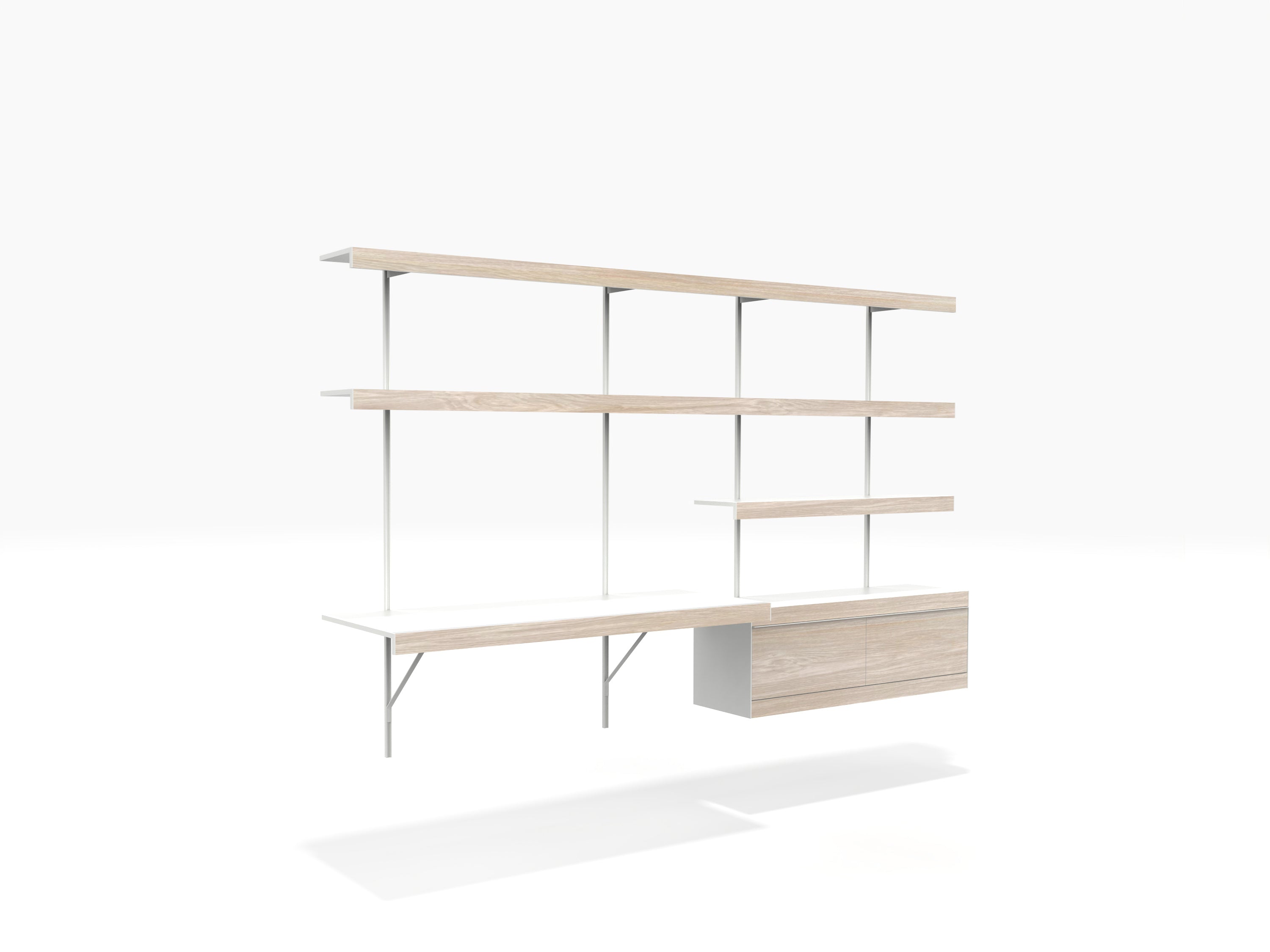 Over desk online shelving unit